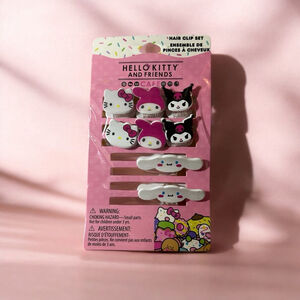 Sanrio Hair Clips Set One Size White Pink